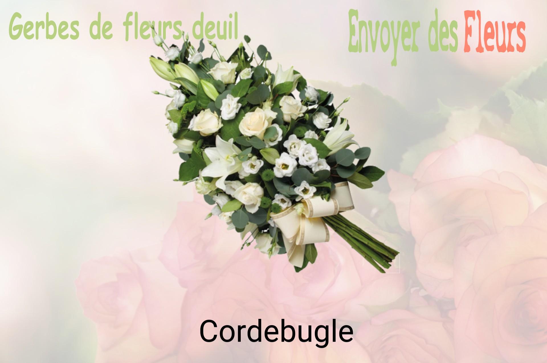 Gerbe de fleurs de deuil livrée à Cordebugle